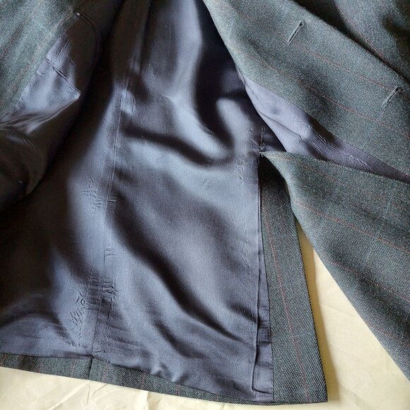 Profilo Studio Navy Grey  Paid Wool Blend Blazer , Size 44R - Picture 7 of 13